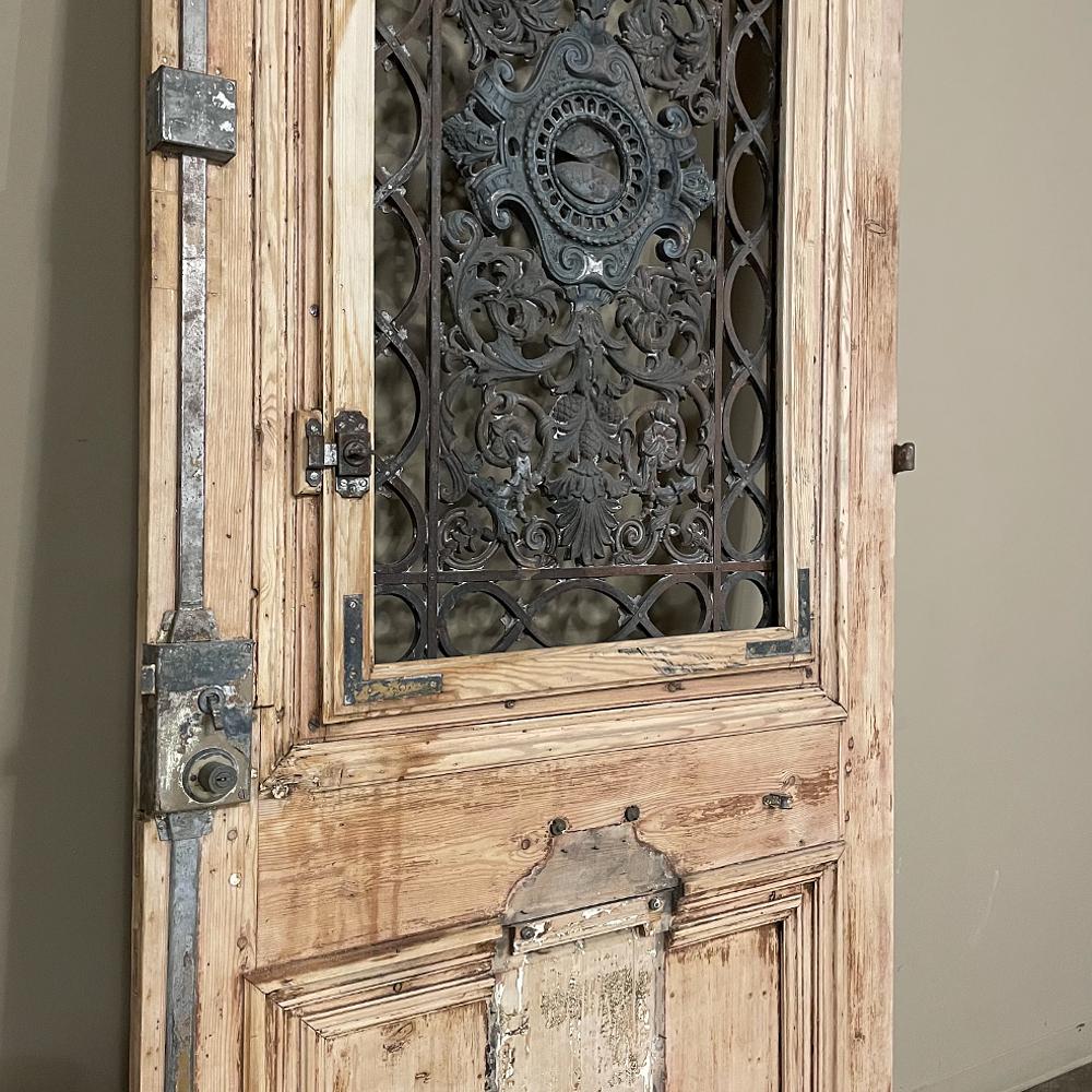 19th Century French Renaissance Exterior Door with Cast Iron 13