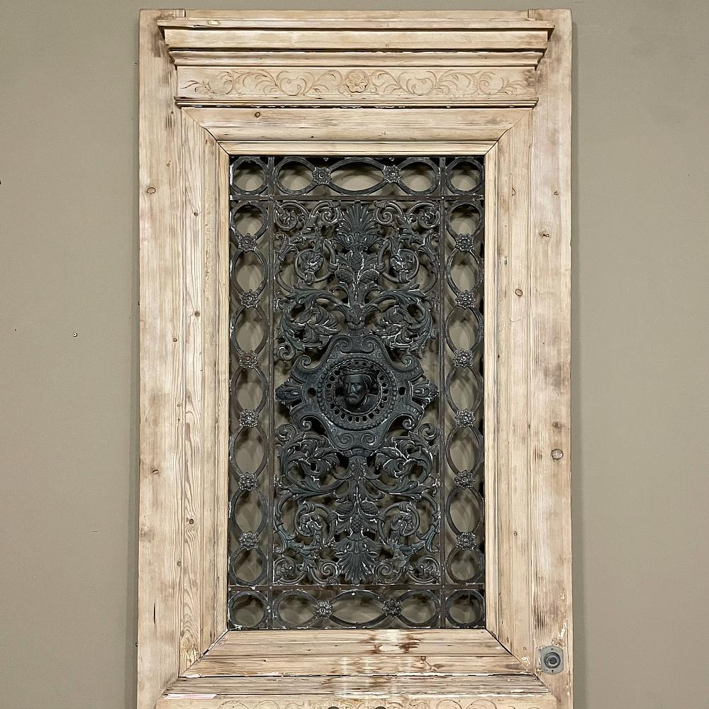 Hand-Crafted 19th Century French Renaissance Exterior Door with Cast Iron