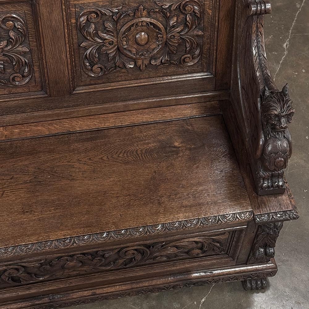 Panca da sala rinascimentale francese del XIX secolo in vendita 12