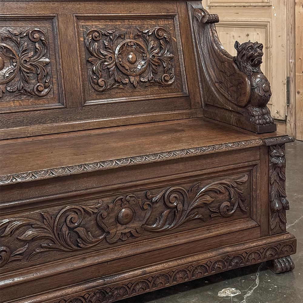 Panca da sala rinascimentale francese del XIX secolo in vendita 2