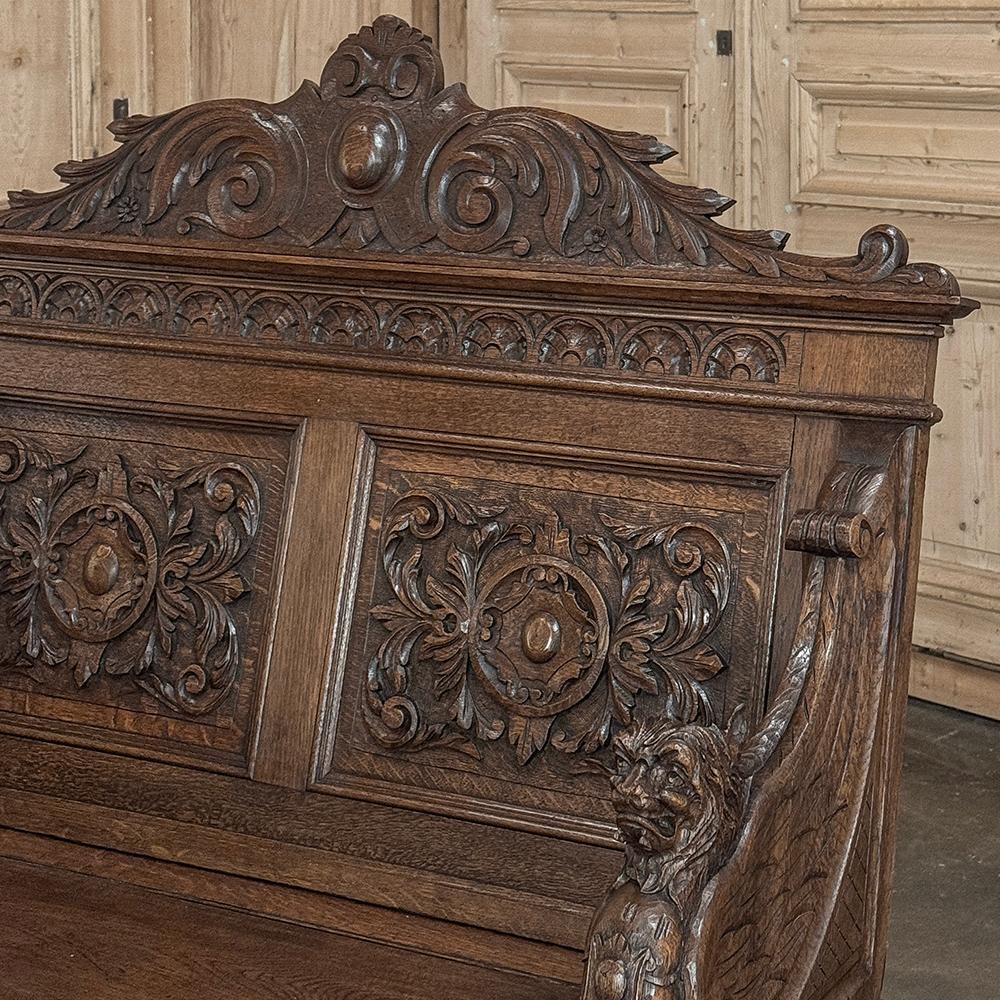 Panca da sala rinascimentale francese del XIX secolo in vendita 3