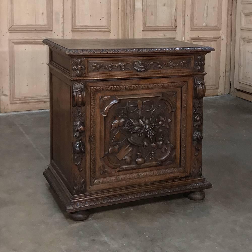 19th century French Renaissance confiturier, buffet - cabinet has remained popular over the centuries, as its size makes it perfect for small nooks, as a powder bath sink basin, or just a companion piece between a pair of windows, for just a few