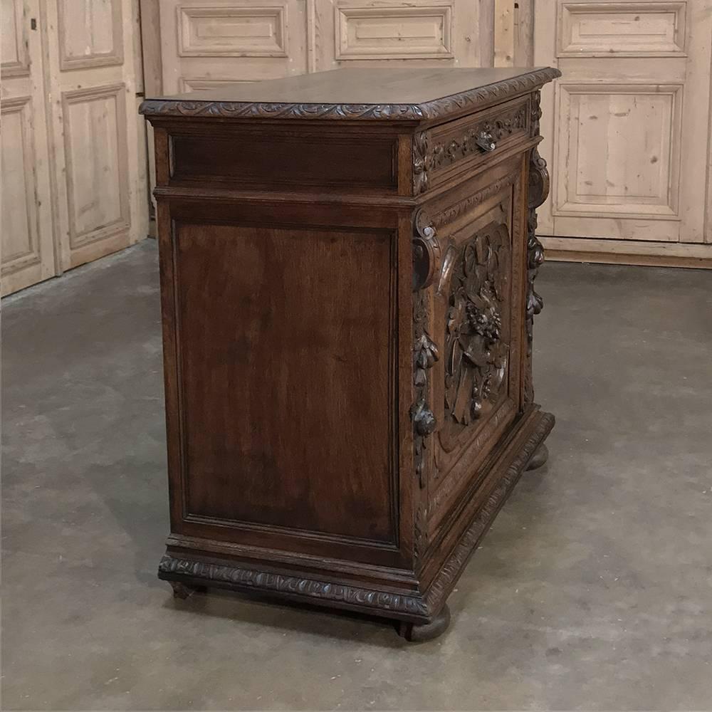 Mid-19th Century 19th Century French Renaissance Hand-Carved Confiturier, Buffet, Cabinet