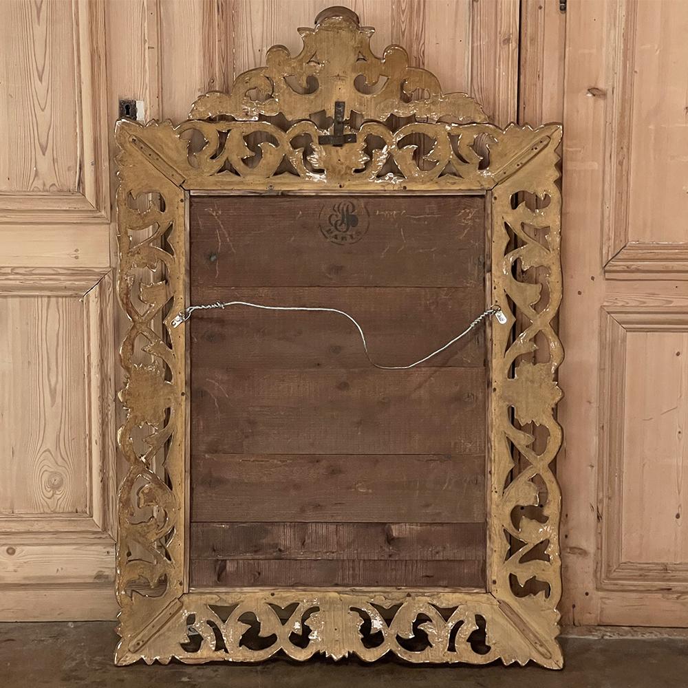 19th Century French Renaissance Hand-Carved Giltwood Mirror For Sale 8