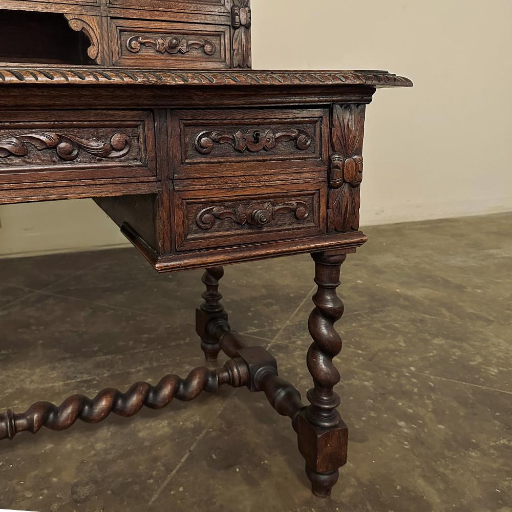 19th Century French Renaissance Hand-Carved Wall Desk For Sale 9