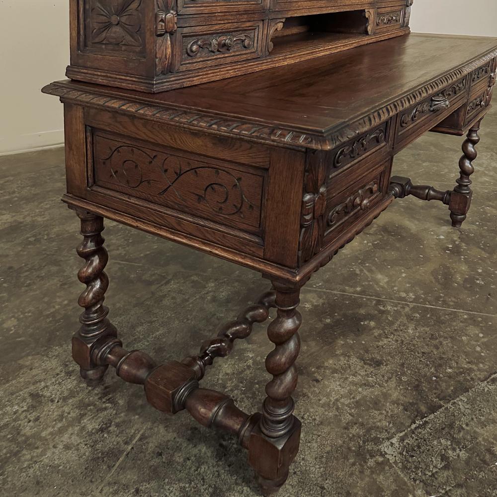 19th Century French Renaissance Hand-Carved Wall Desk For Sale 10