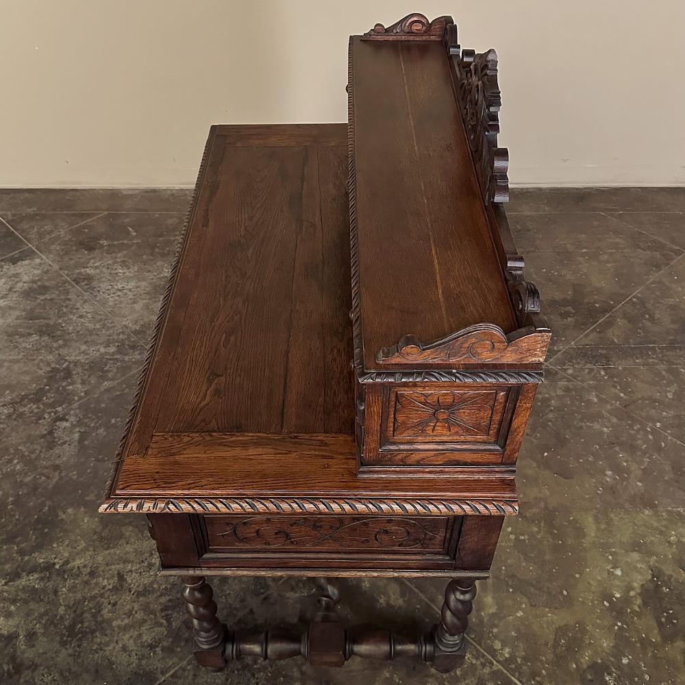 19th Century French Renaissance Hand-Carved Wall Desk For Sale 11