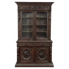 19th Century French Renaissance Hunt Bookcase ~ Bibliotheque