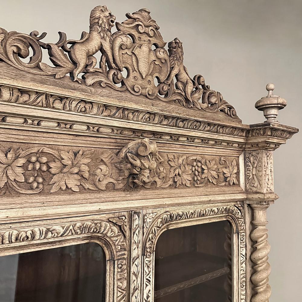 19th Century French Renaissance Hunt Buffet ~ Bookcase For Sale 5
