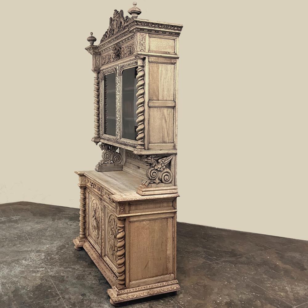19th Century French Renaissance Hunt Buffet ~ Bookcase For Sale 12