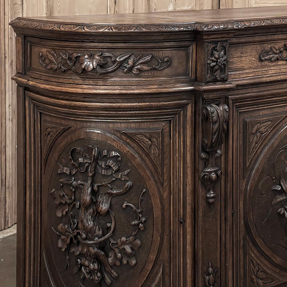 19th Century French Renaissance Hunt Buffet ~ Credenza For Sale 6
