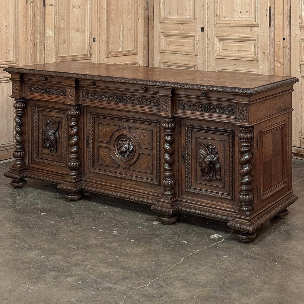 Neorinascimentale Buffet di caccia rinascimentale francese del XIX secolo ~ Credenza in vendita