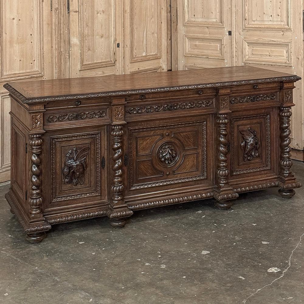 Francese Buffet di caccia rinascimentale francese del XIX secolo ~ Credenza in vendita