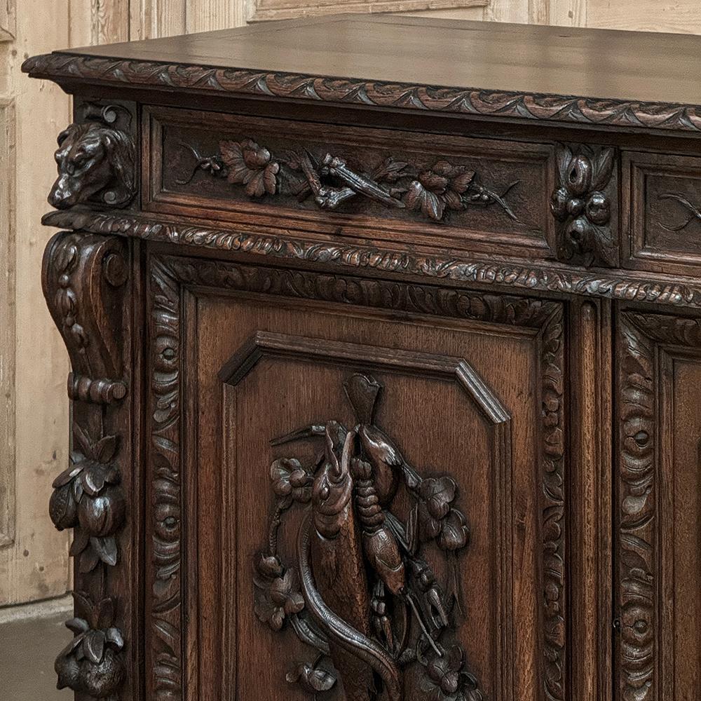 19th Century French Renaissance Hunt Buffet For Sale 11