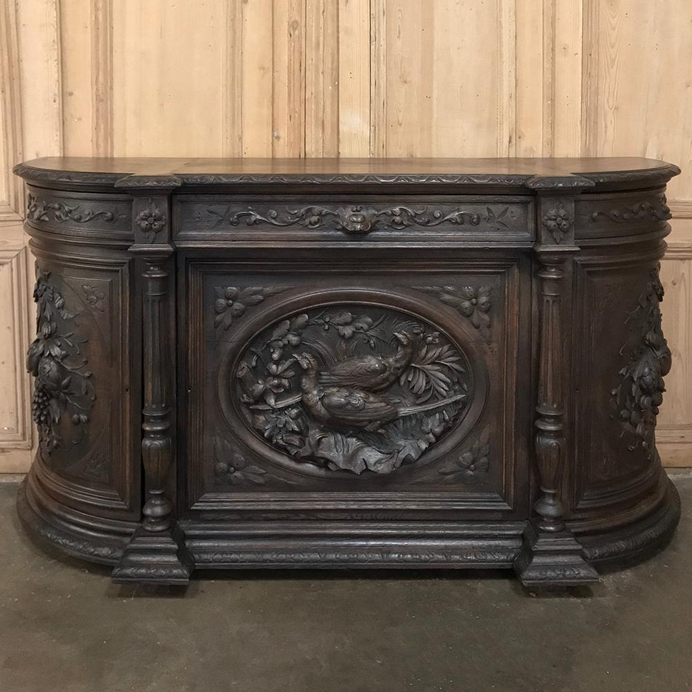 Hand-Carved 19th Century French Renaissance Hunt Buffet