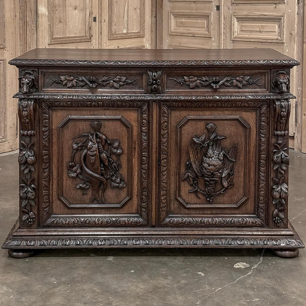 19th Century French Renaissance Hunt Buffet In Good Condition For Sale In Dallas, TX