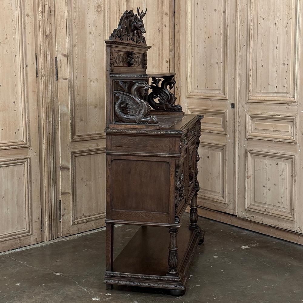 19th Century French Renaissance Hunt Buffet ~ Server For Sale 13