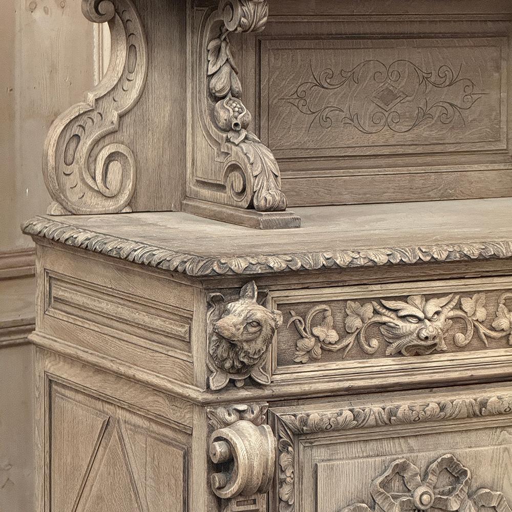 Quercia Buffet da caccia rinascimentale francese del XIX secolo ~ Vaisselier in vendita