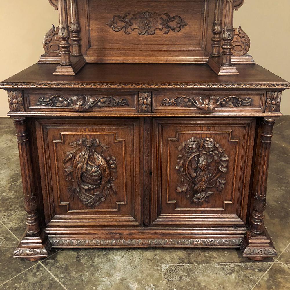 Quercia Buffet francese rinascimentale Vaisselier del XIX secolo in vendita