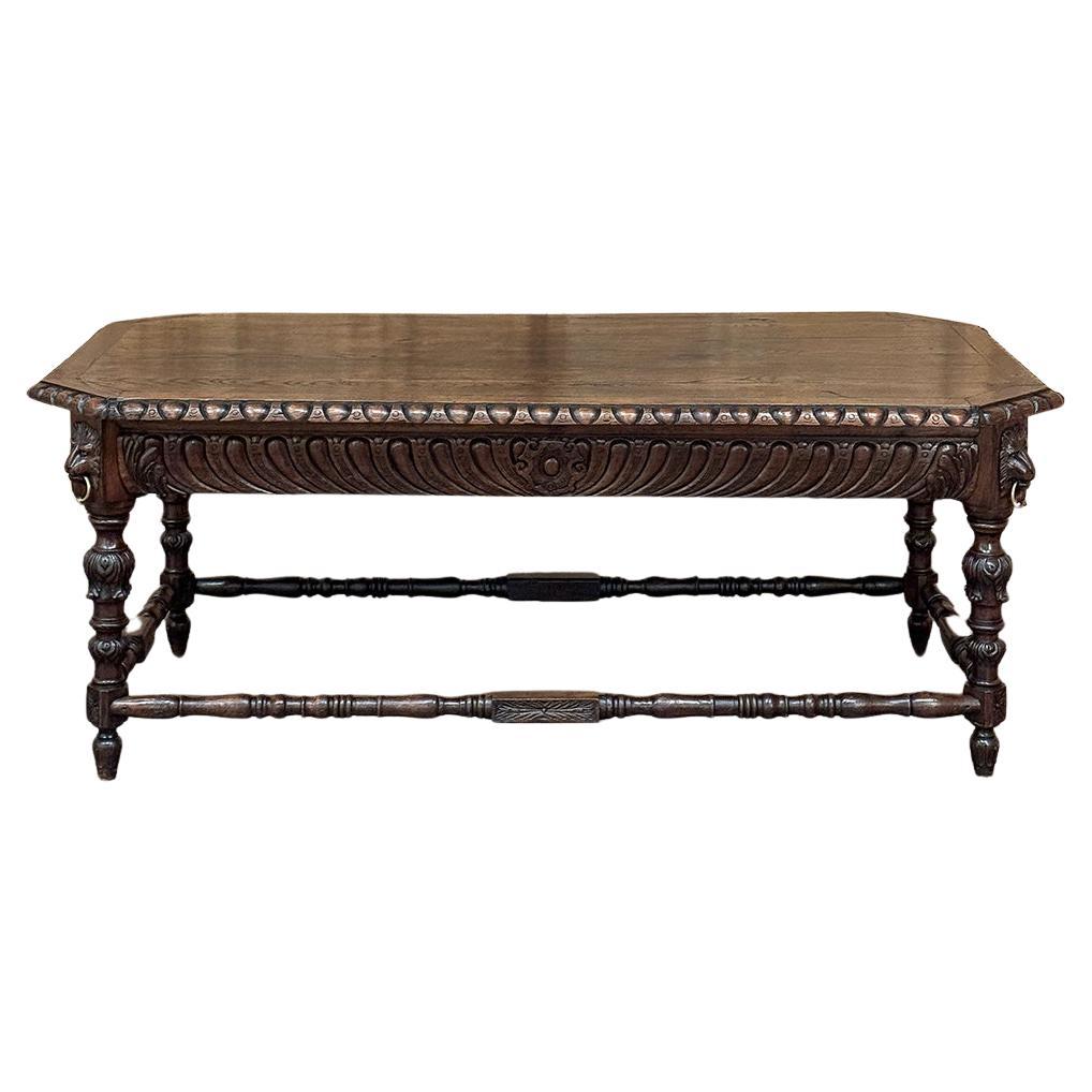 Table de bibliothèque French Renaissance du 19e siècle