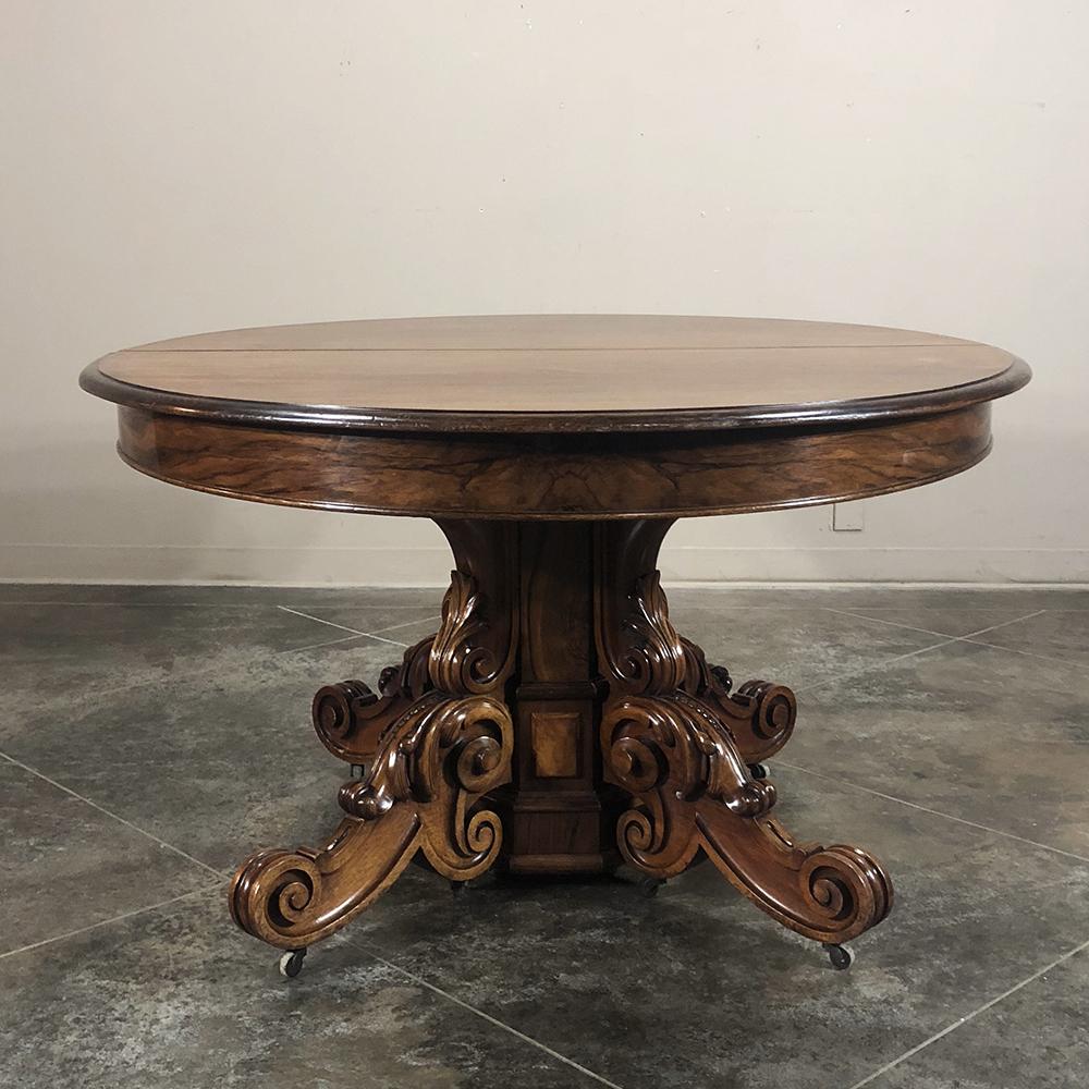 19th Century French Renaissance, Louis XIV Walnut Pedestal Table 6