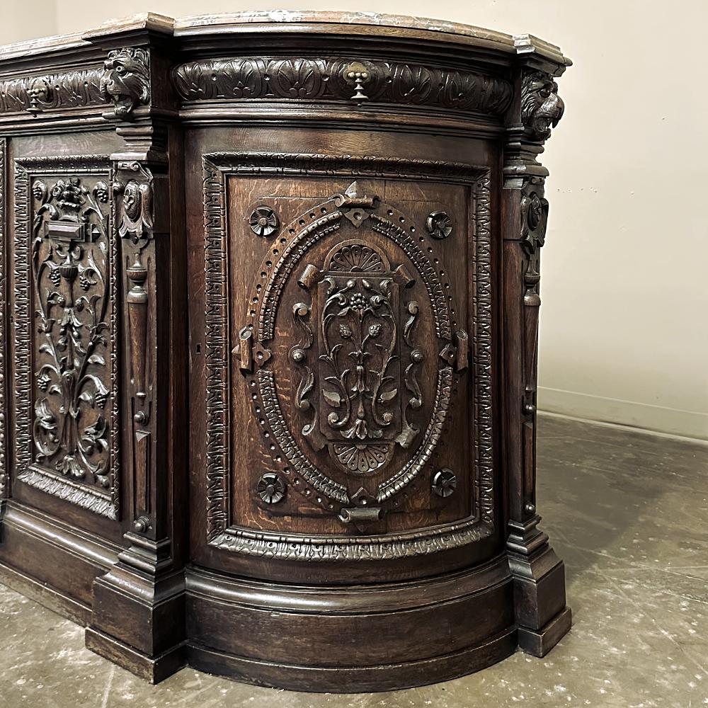 19th Century French Renaissance Marble Top Buffet For Sale 6