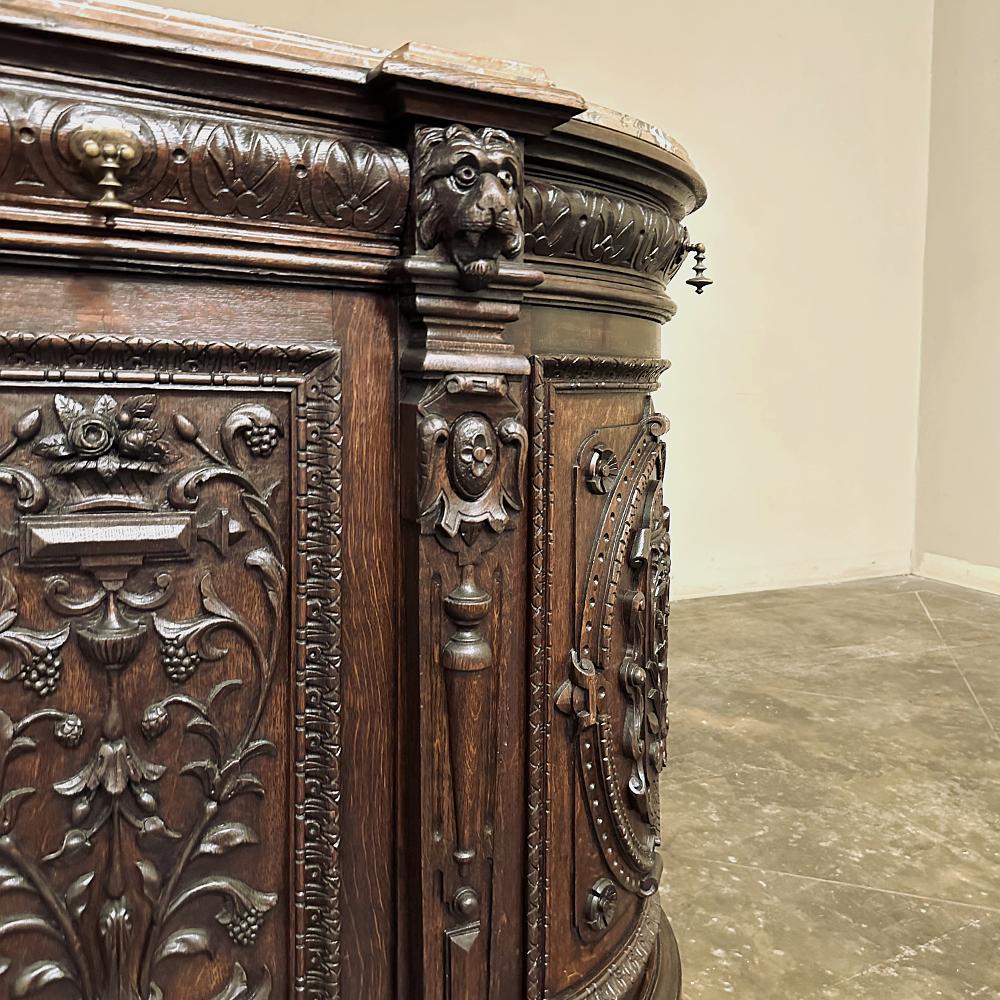 19th Century French Renaissance Marble Top Buffet For Sale 9
