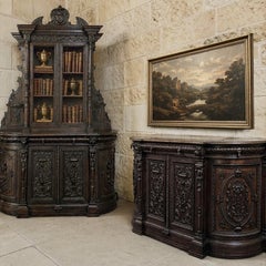 19th Century French Renaissance Marble Top Buffet