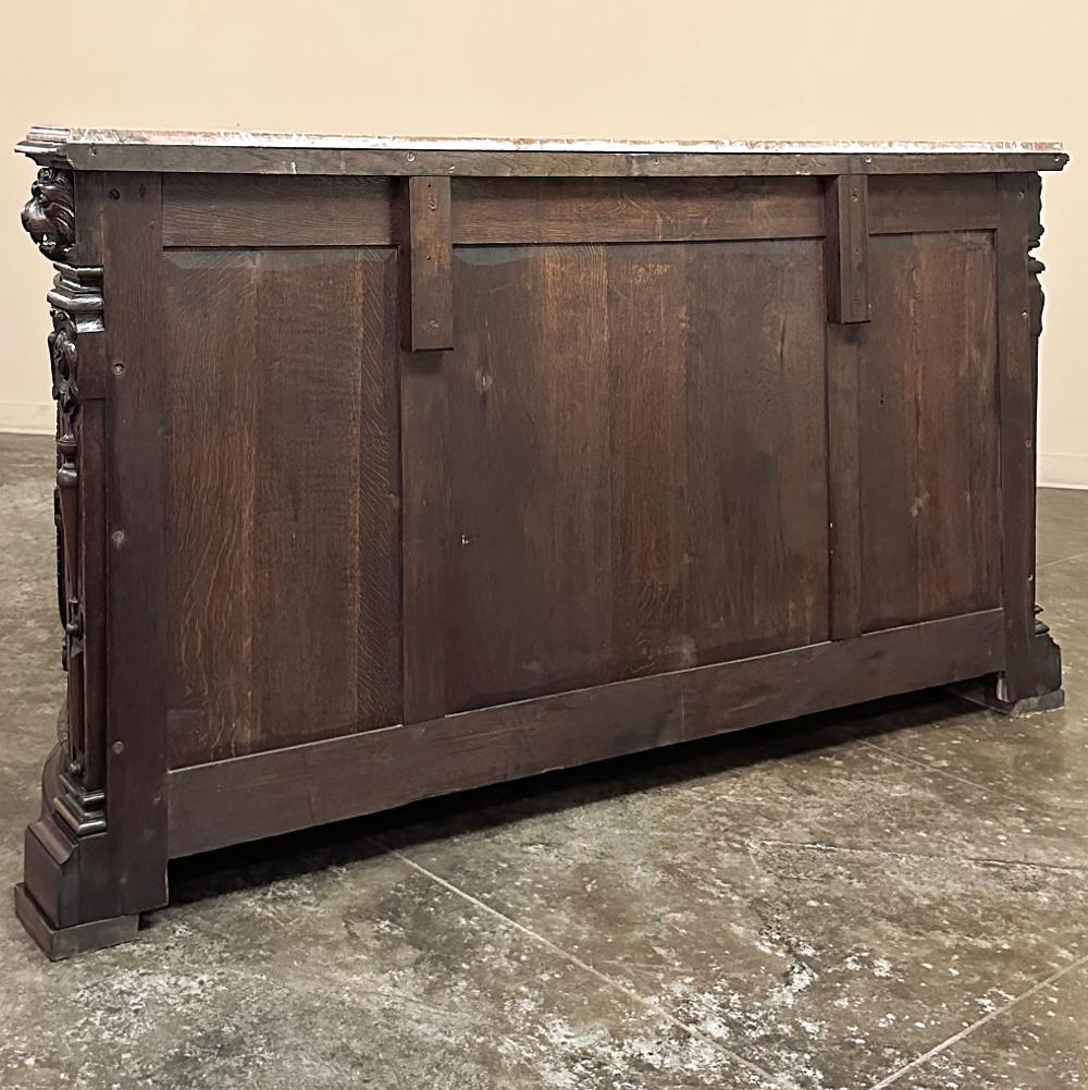 19th Century French Renaissance Marble Top Buffet For Sale 14
