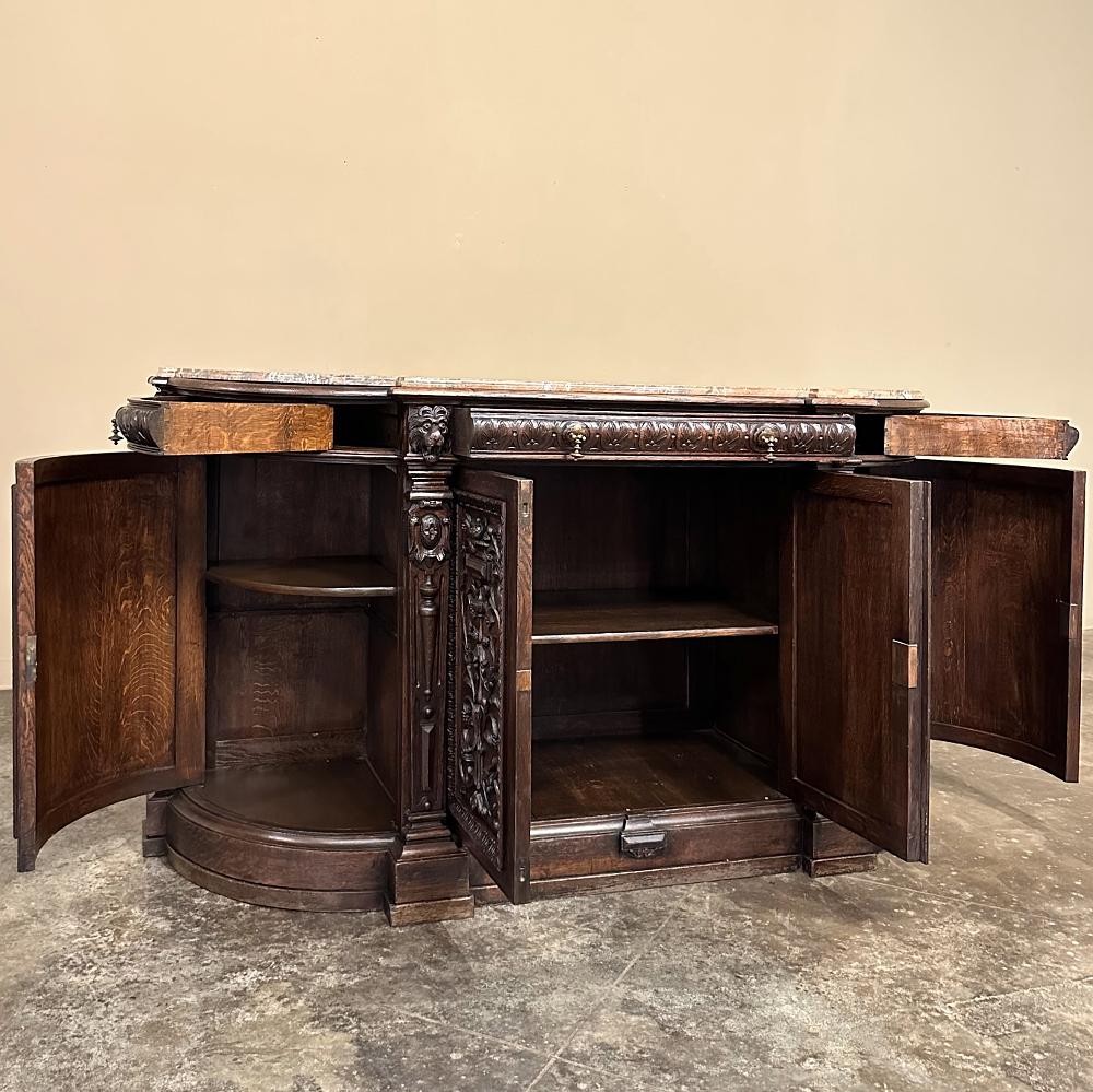 19th Century French Renaissance Marble Top Buffet For Sale 1