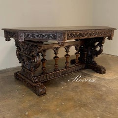 19th Century French Renaissance Octagonal Library Table