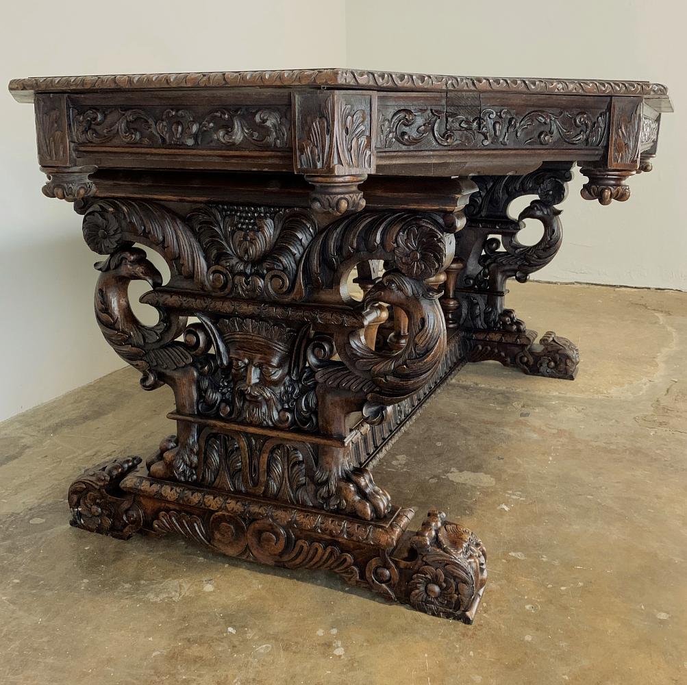 19th Century French Renaissance Octagonal Library Table In Good Condition In Dallas, TX