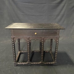 19th Century  French Renaissance or Napoleon III Ebony Black Console Table