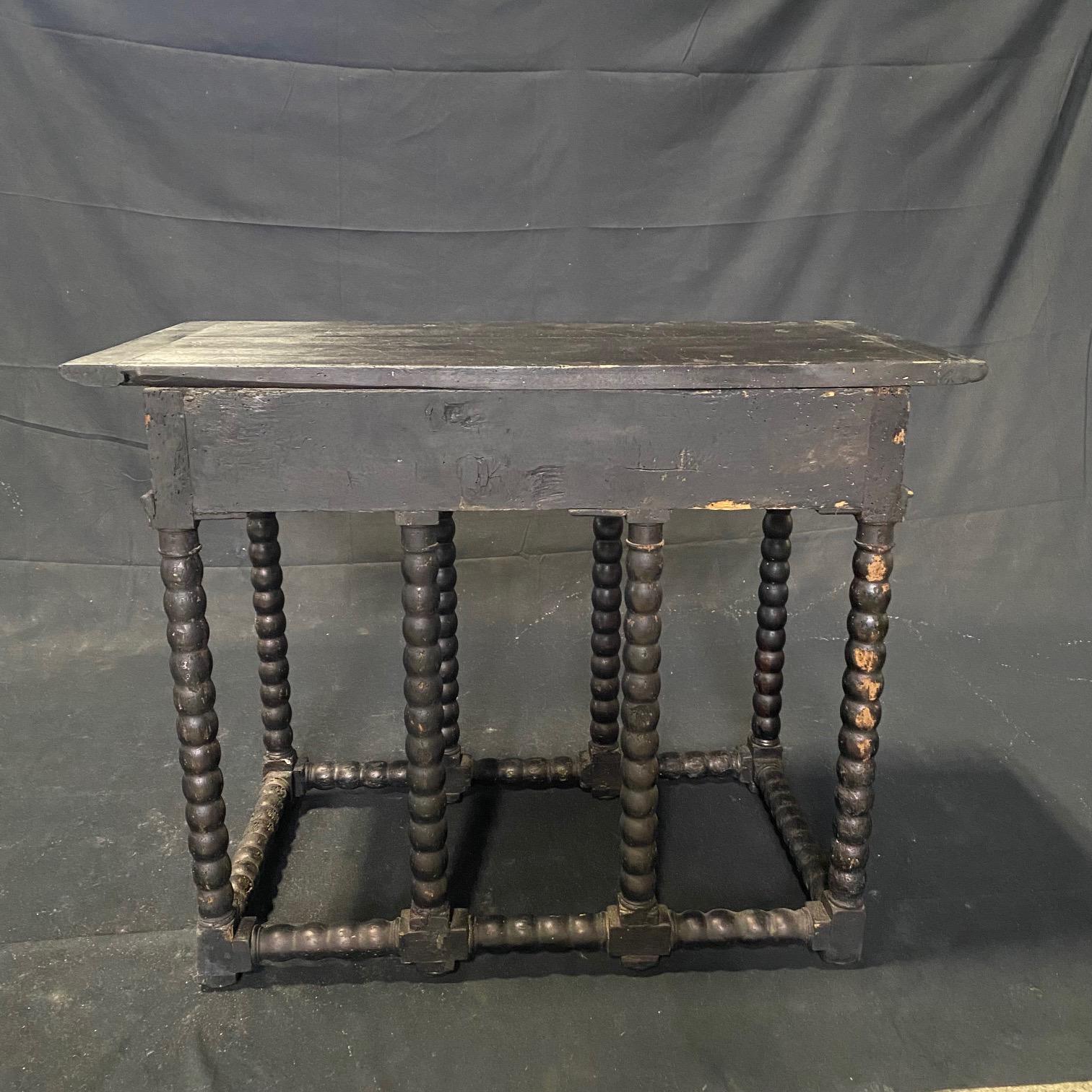  19th Century  French Renaissance or Napoleon III Ebony Black Console Table In Good Condition For Sale In Hopewell, NJ