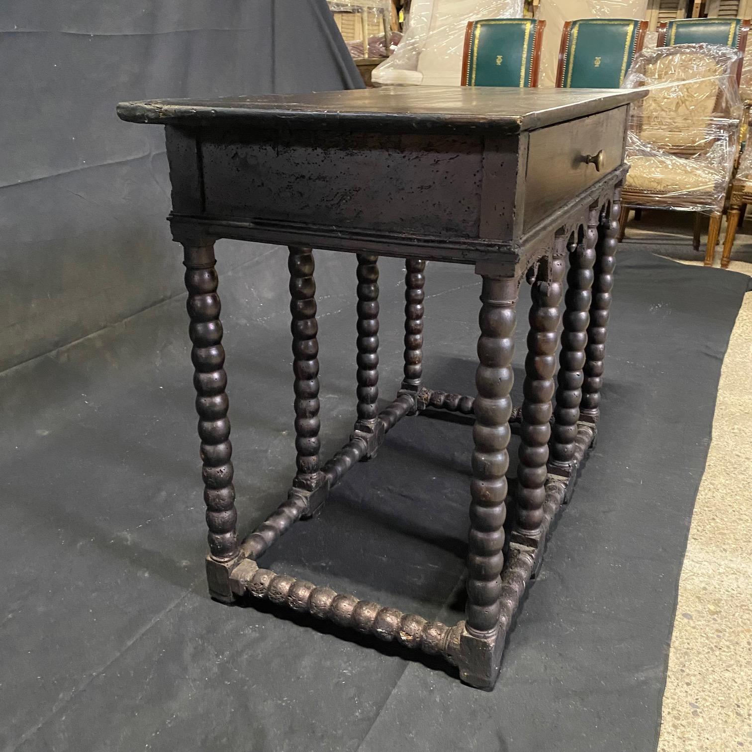  19th Century  French Renaissance or Napoleon III Ebony Black Console Table For Sale 1