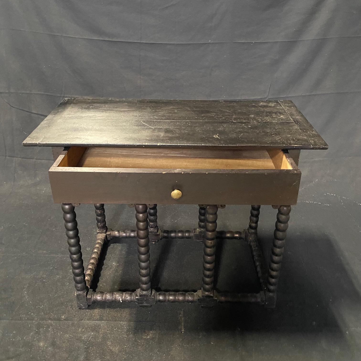  19th Century  French Renaissance or Napoleon III Ebony Black Console Table For Sale 4