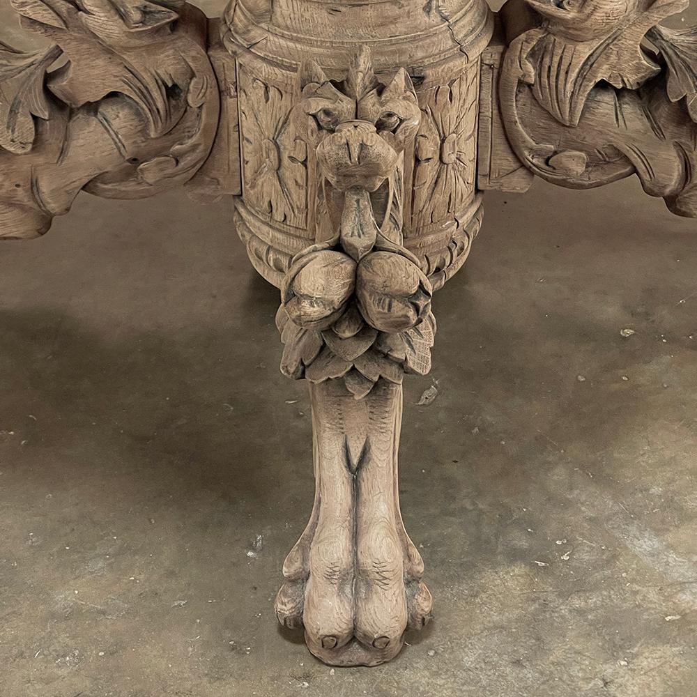 19th Century French Renaissance Oval Center Table ~ Dining Table in Stripped Oak For Sale 10