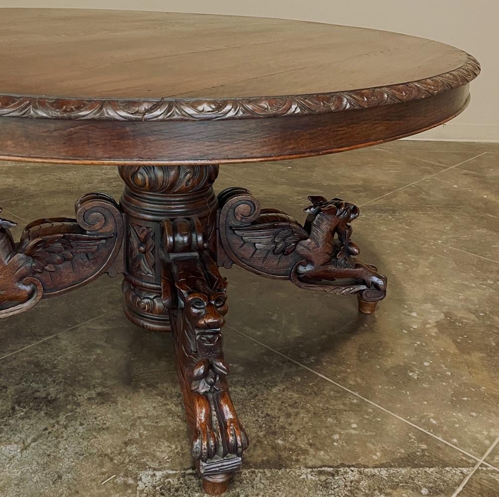 19th Century French Renaissance Oval Center Table For Sale 3
