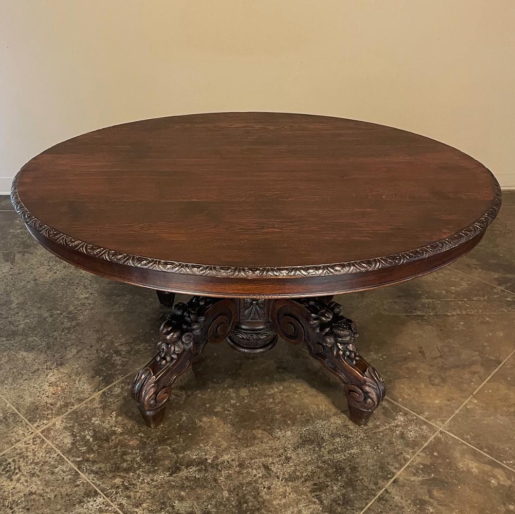 19th Century French Renaissance Oval Center Table For Sale 5