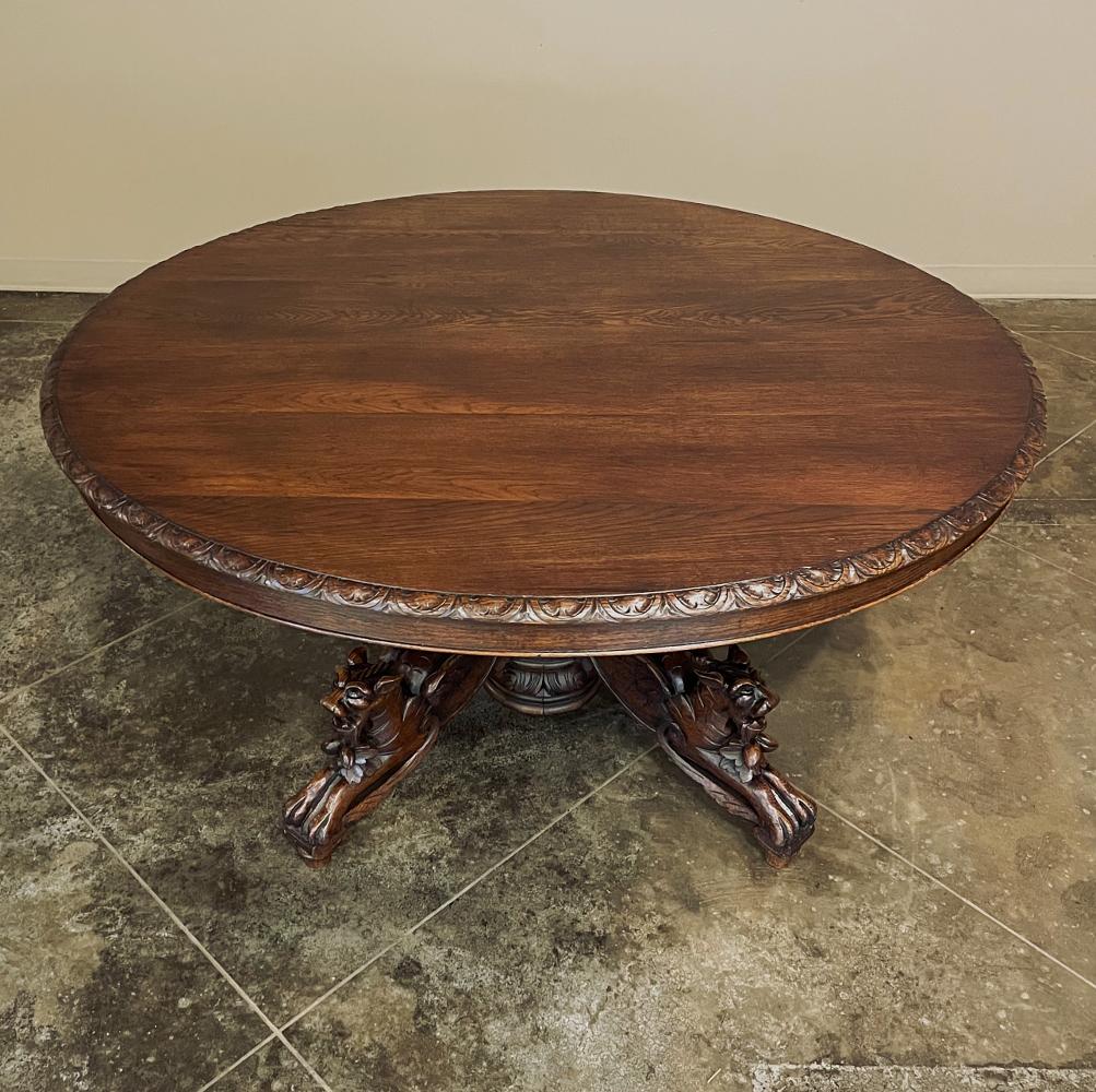 Renaissance Revival 19th Century French Renaissance Oval Center Table For Sale