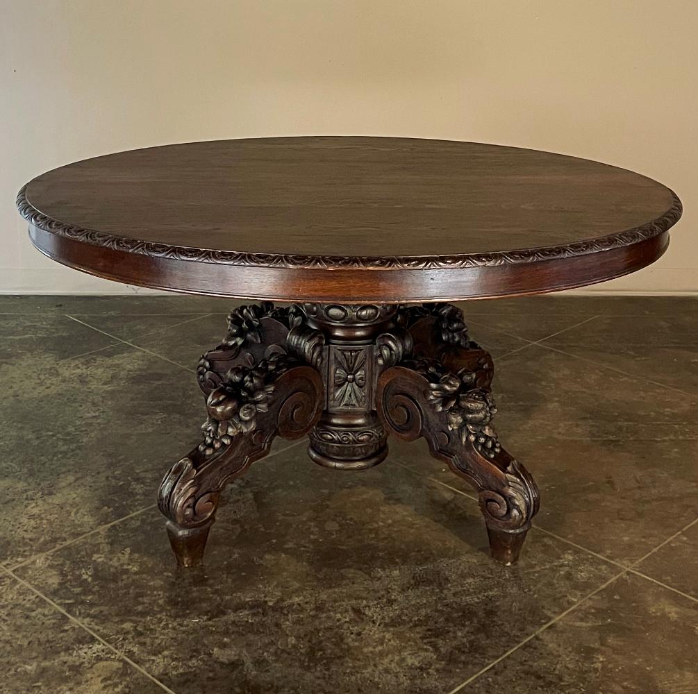 19th Century French Renaissance Oval Center Table In Good Condition For Sale In Dallas, TX