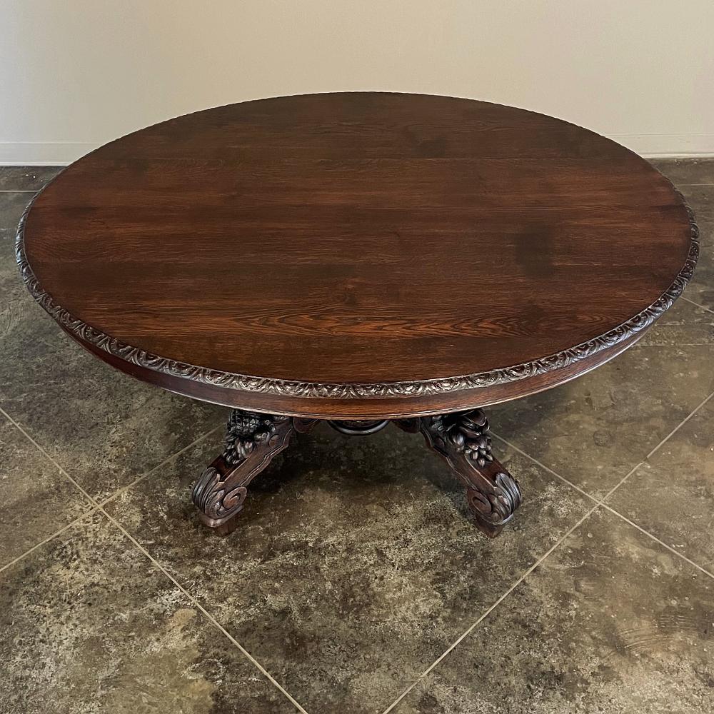 Mid-19th Century 19th Century French Renaissance Oval Center Table For Sale