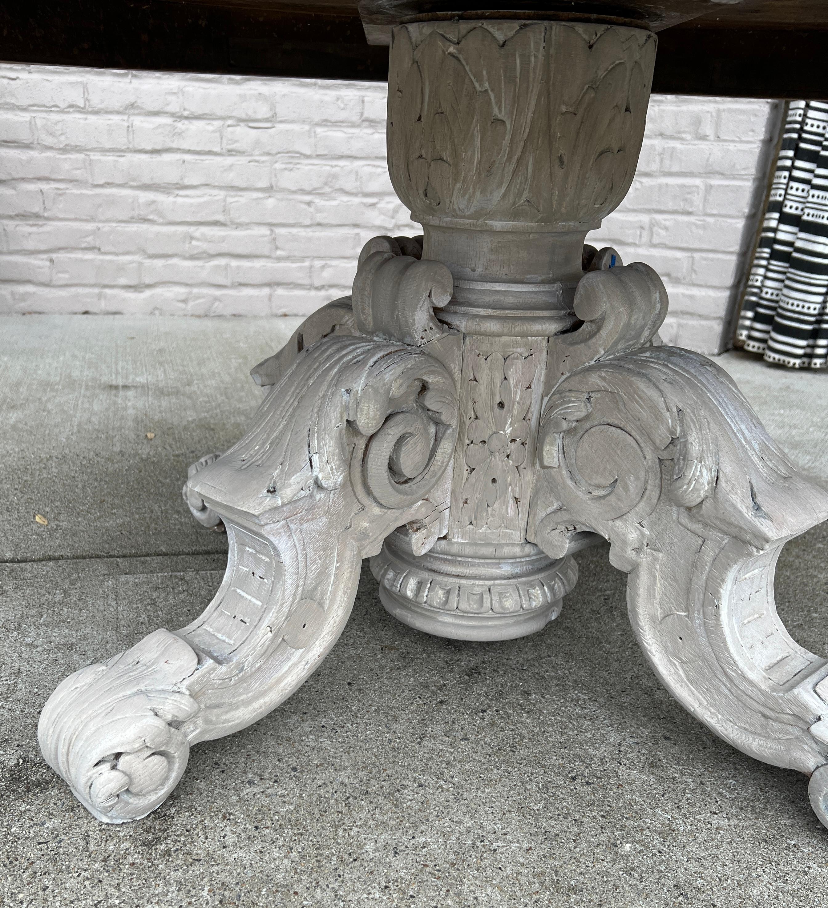 Hand-Carved 19th Century French Renaissance Oval Coffee Table