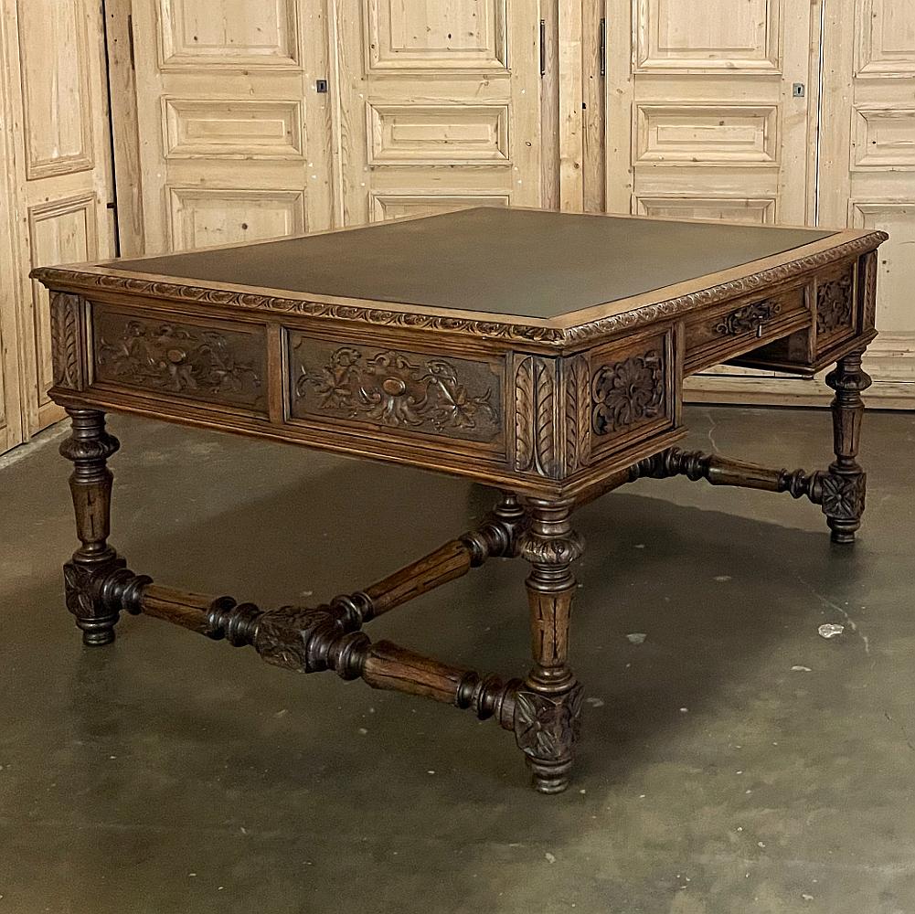 19th Century French Renaissance Partner's Desk For Sale at 1stDibs