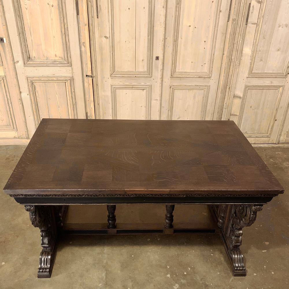 Renaissance Revival 19th Century French Renaissance Partner's Writing Desk