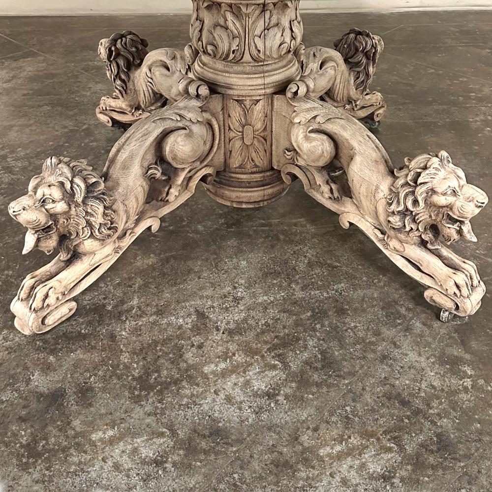 19th Century French Renaissance Pedestal Dining ~ Center Table For Sale 6