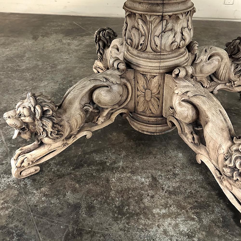 19th Century French Renaissance Pedestal Dining ~ Center Table For Sale 9