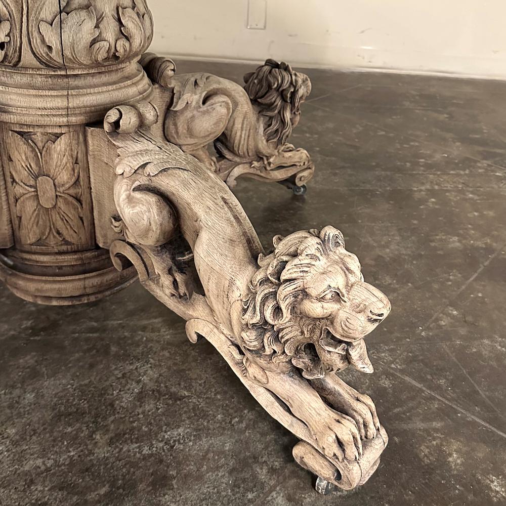 19th Century French Renaissance Pedestal Dining ~ Center Table For Sale 10