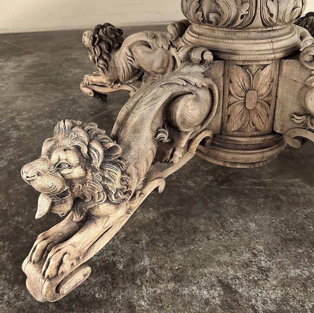 19th Century French Renaissance Pedestal Dining ~ Center Table For Sale 11
