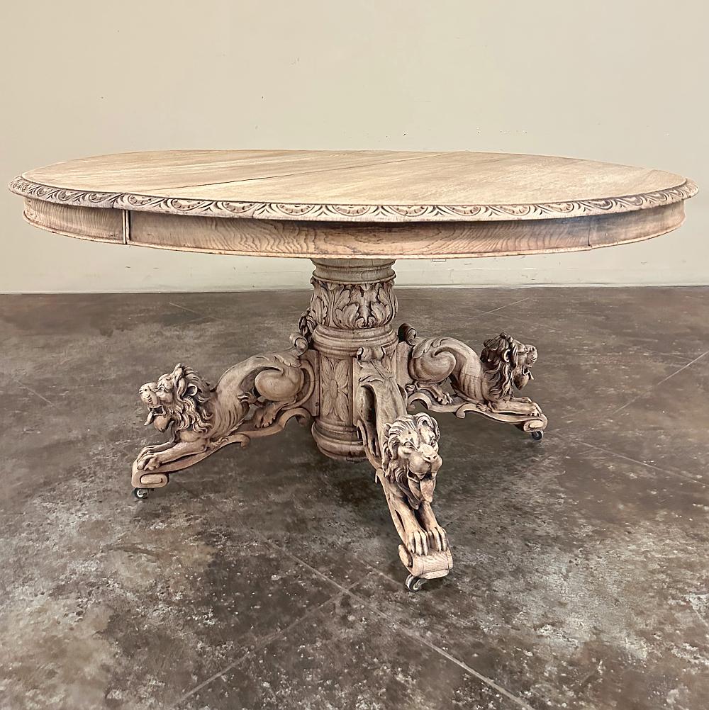Renaissance Revival 19th Century French Renaissance Pedestal Dining ~ Center Table For Sale